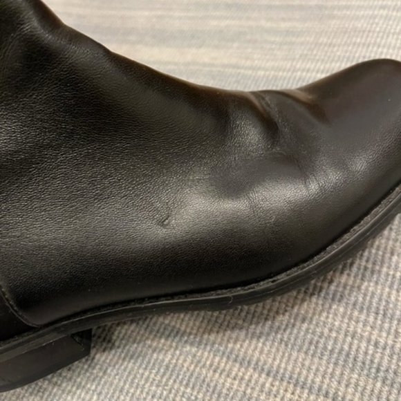 AUTHENTIC Stuart Weitzman 50-50 Over the Knee Black Leather Boots, Size 5 - Picture 8 of 12